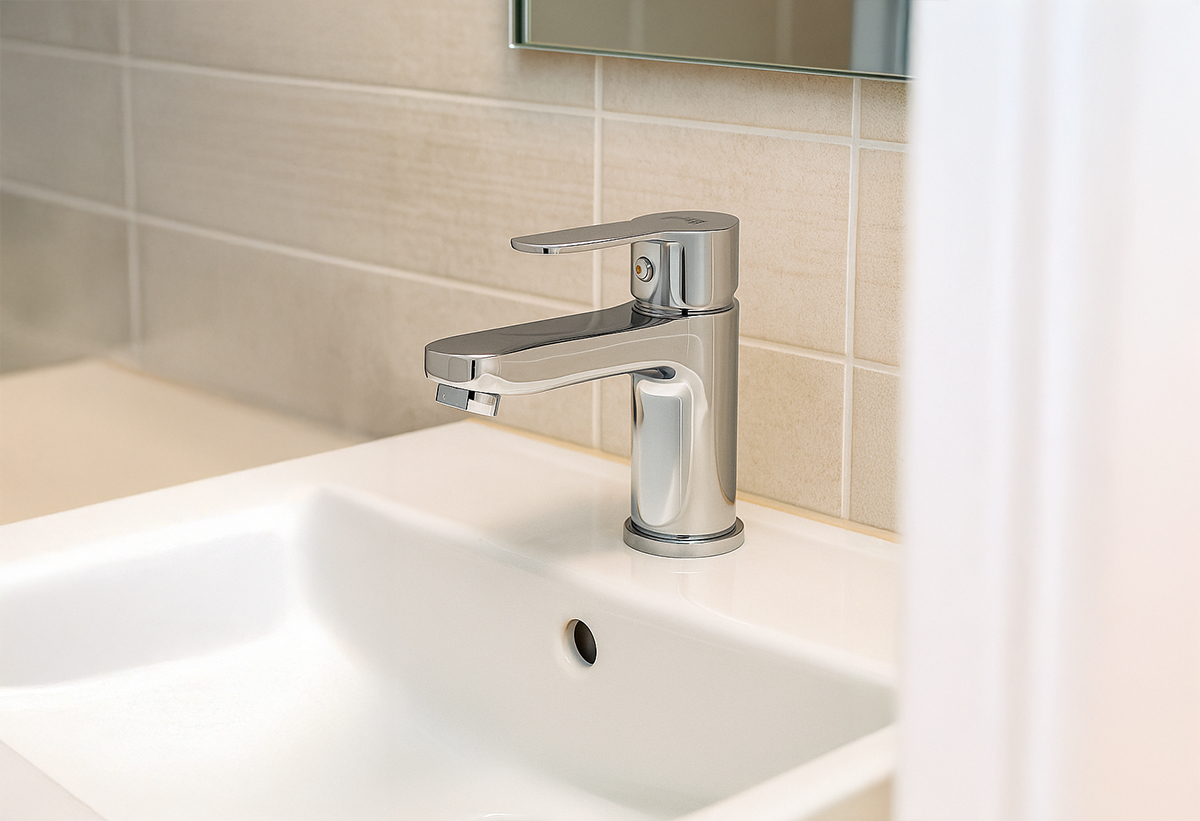 Παρουσιάζει τη μπαταρία τοποθετημένη σε ένα μπάνιο